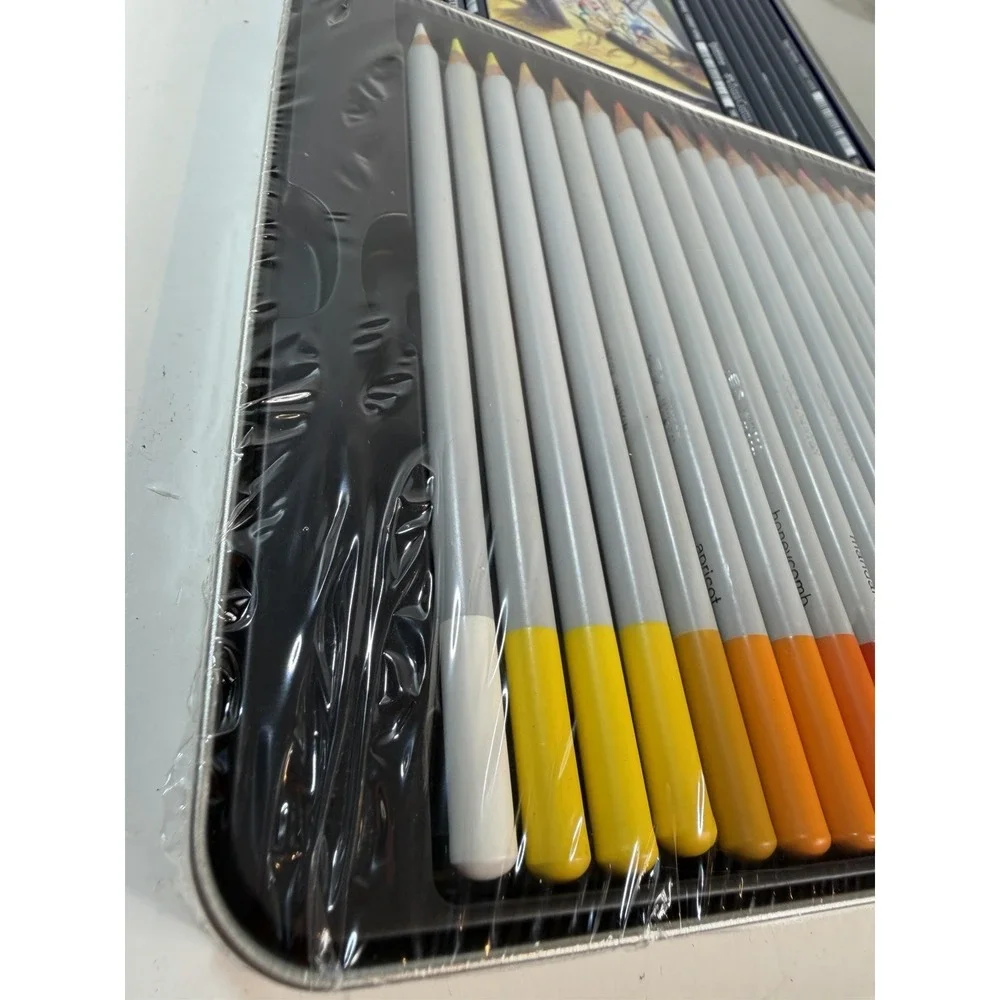 Lot of 2 Winsor & Newton & Faber-Castell Goldfaber 24 Colored Pencils Set Tins⁠